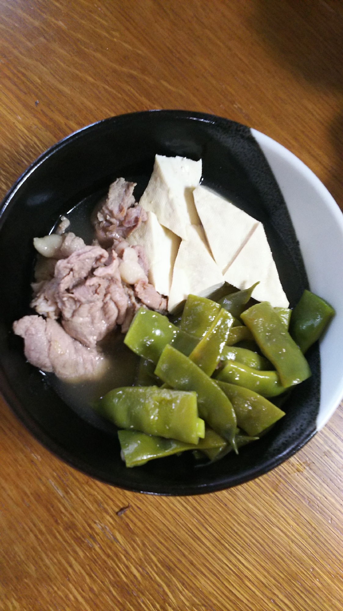 豚肉と豆腐とモロッコいんげんの煮物