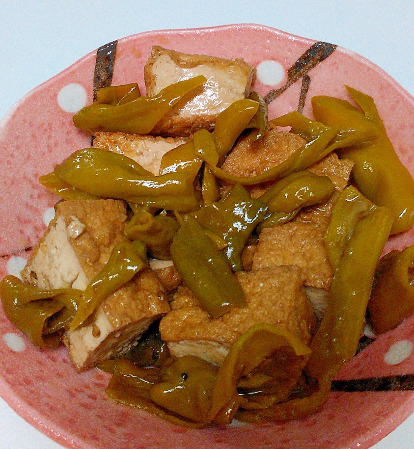 ご飯が進む☆ピーマンと厚揚げの甘辛煮