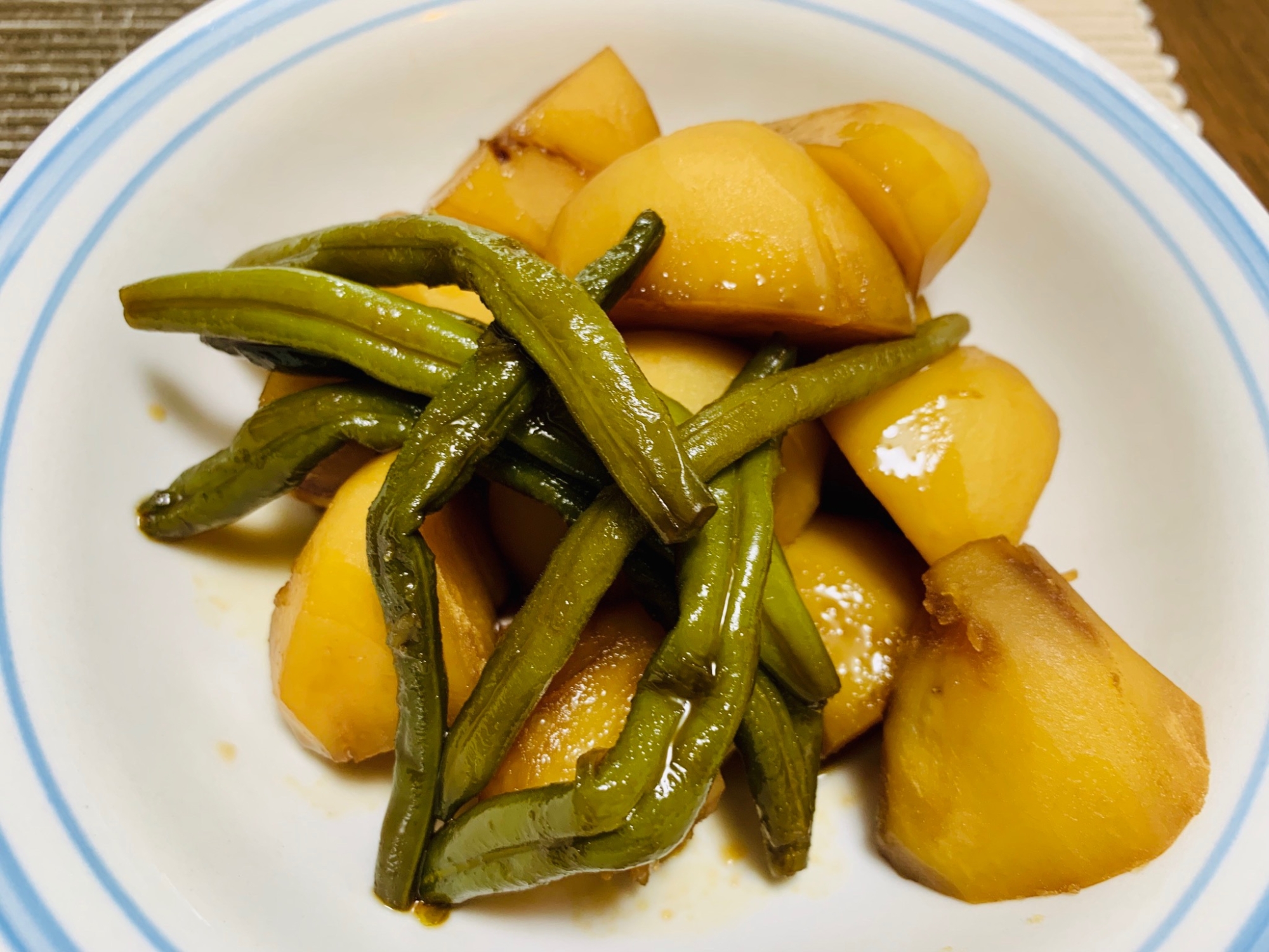 簡単な副菜☆インゲンとジャガイモの煮物