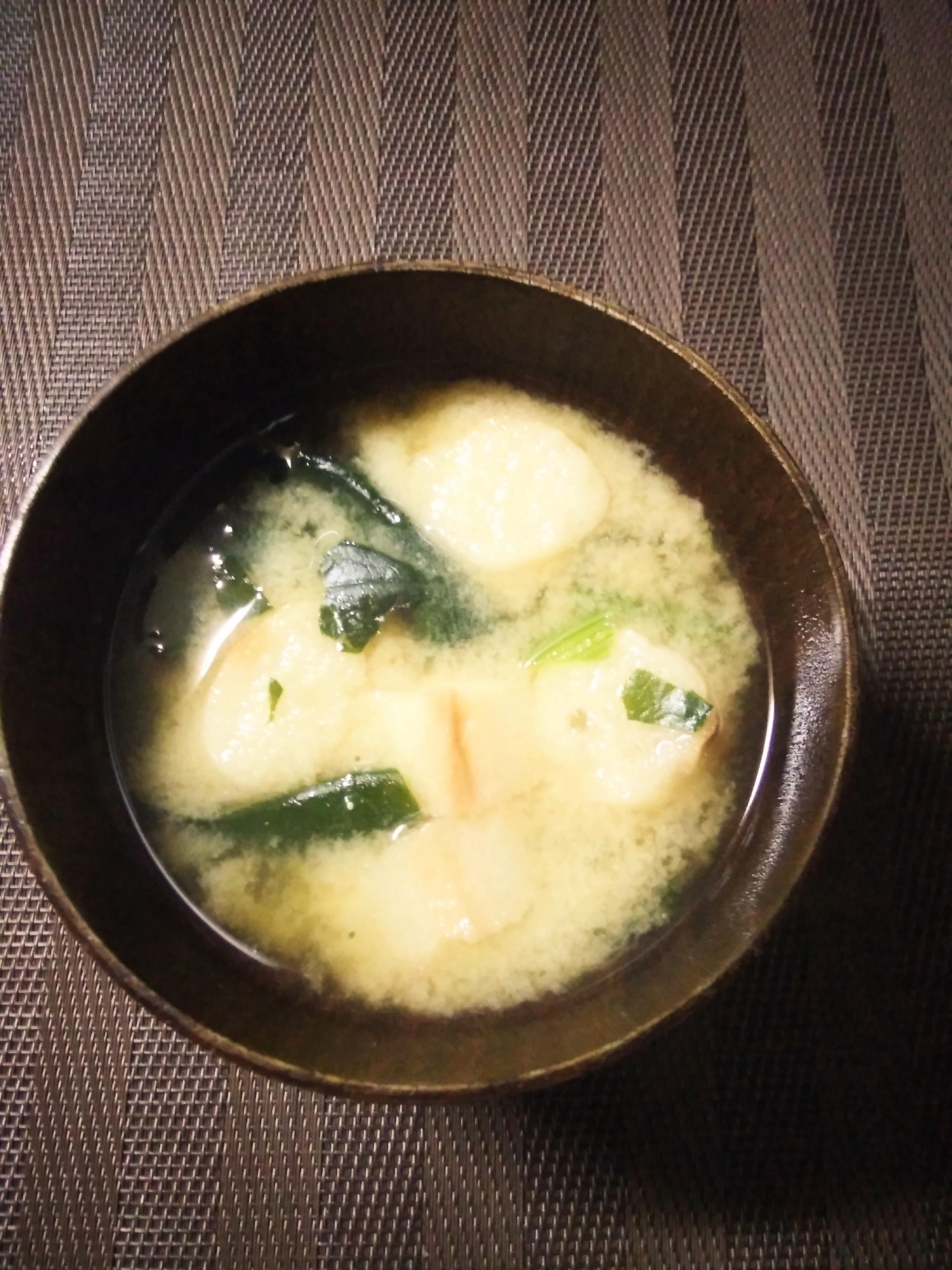 ほうれん草とお麩のみそ汁
