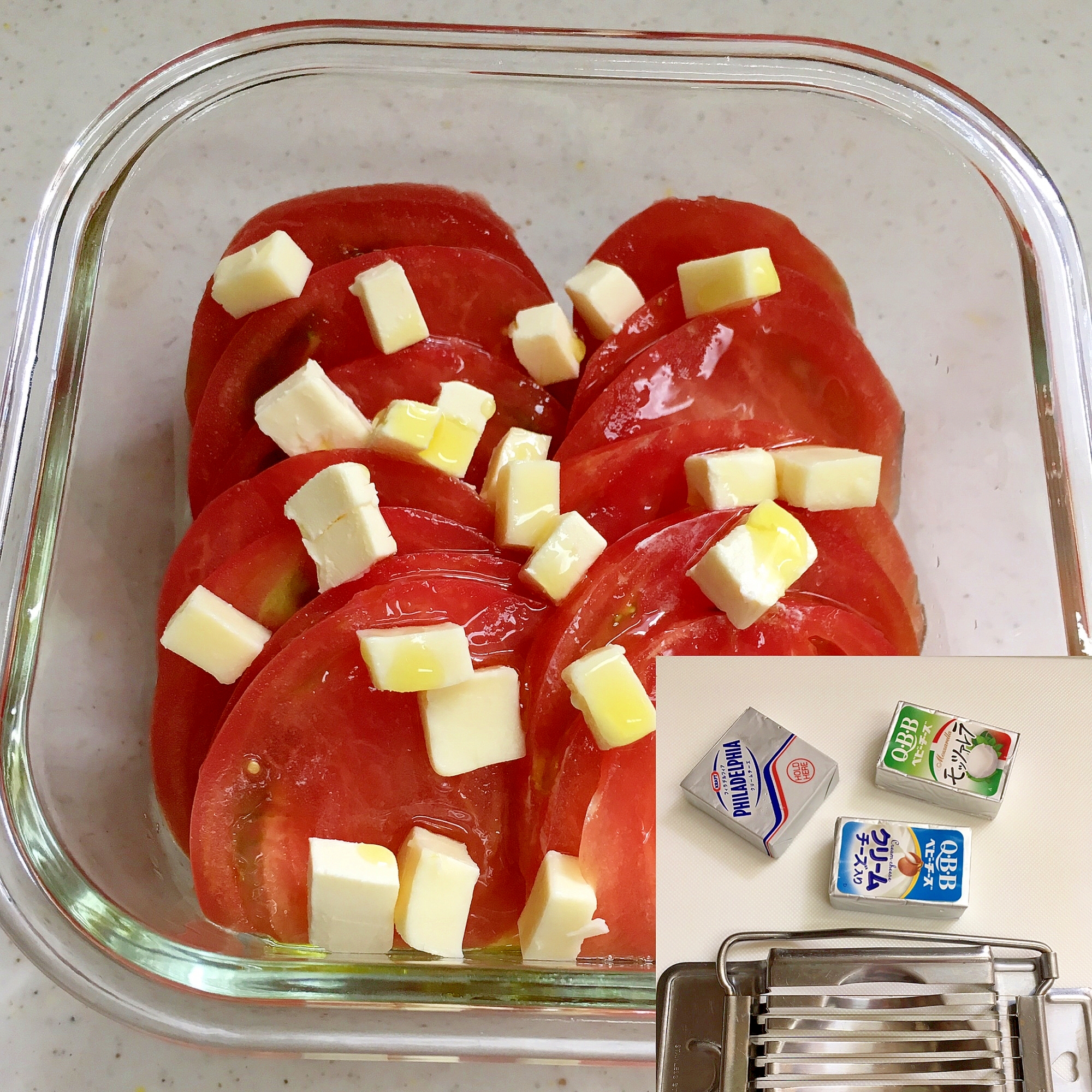 トマトとベビーチーズの簡単カプレーゼ風 レシピ 作り方 By ケイヤ5621キエ 楽天レシピ