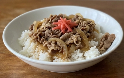 白だしで作る時短牛丼