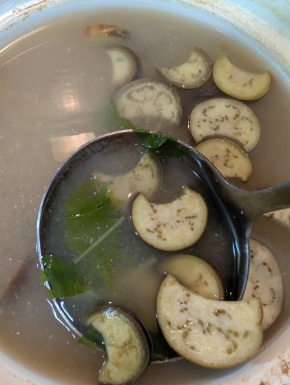 茄子と水菜の味噌汁