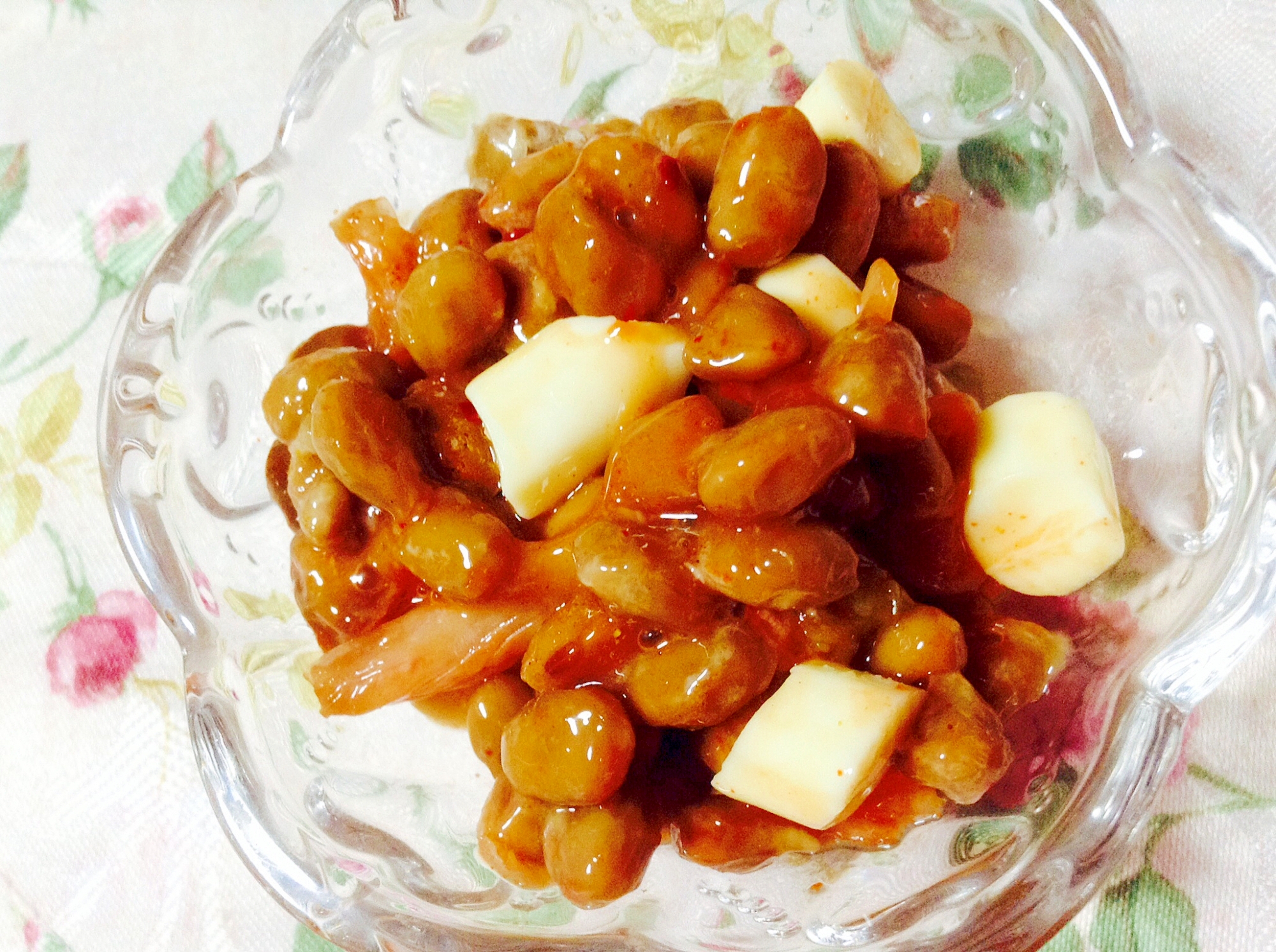 ピリ辛❤︎カレー風味キムチチーズ納豆