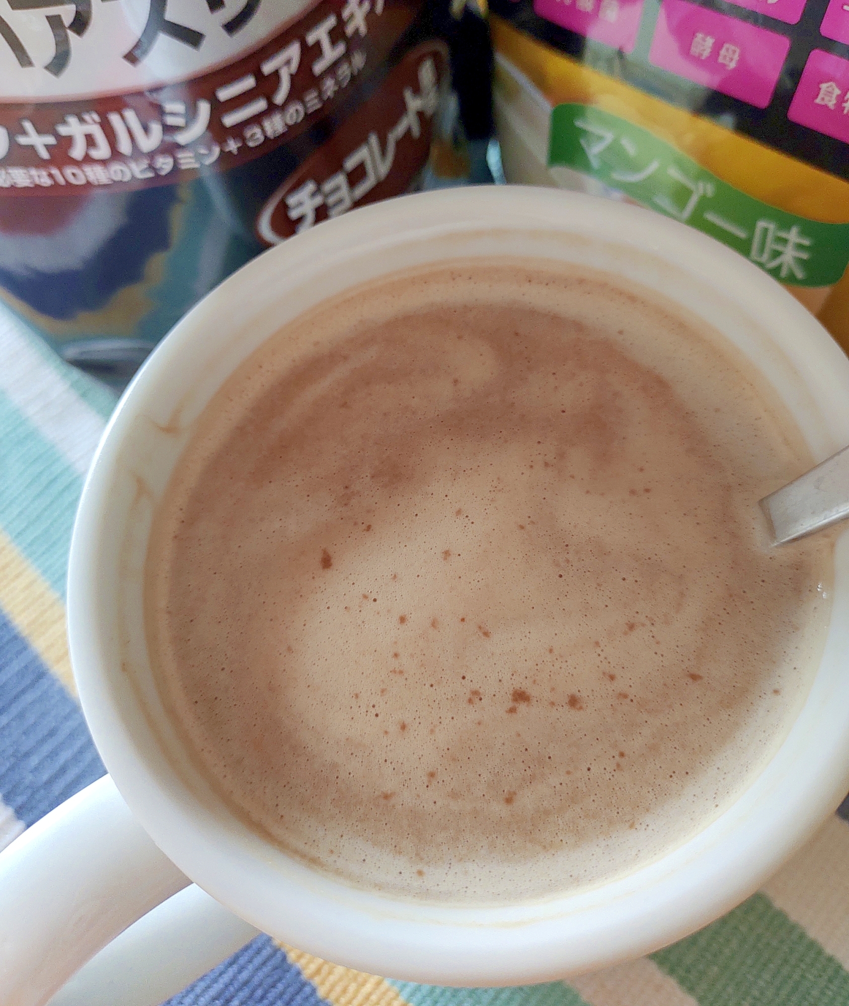 ホッと☆マンゴーチョコ風味プロテインカフェオレ♪