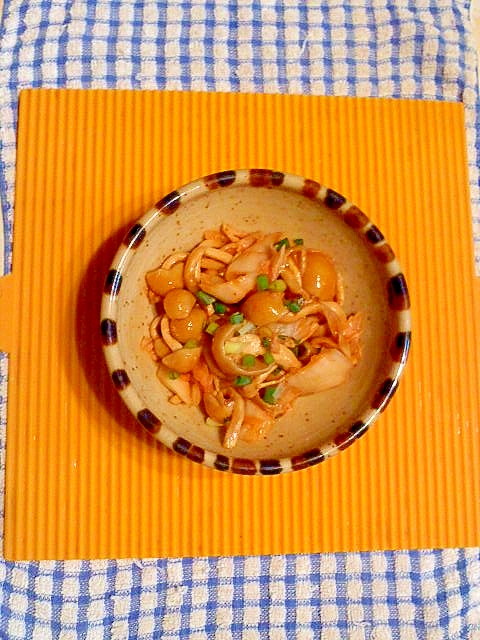 株ナメコのキムチ和え レシピ 作り方 By テツオ63 楽天レシピ