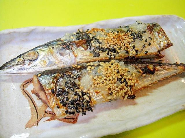 さんまの塩麹胡麻焼き