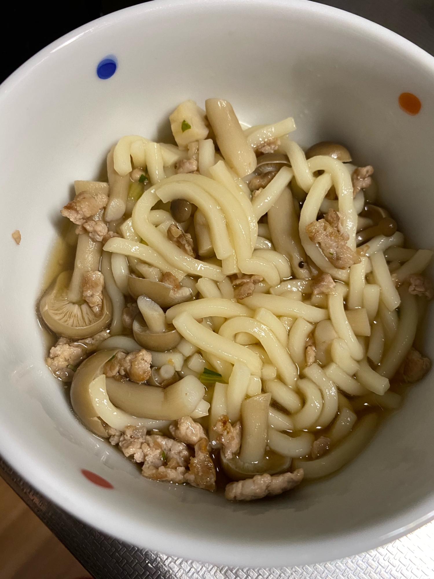 幼児食　豚肉としめじうどん