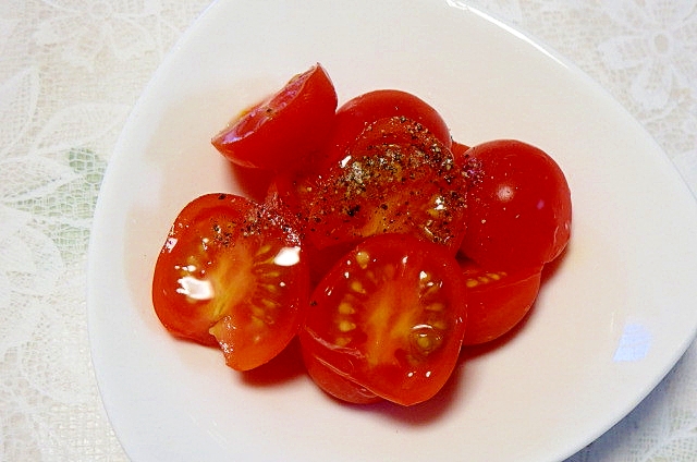 ミニトマトのオリーブオイルかけ