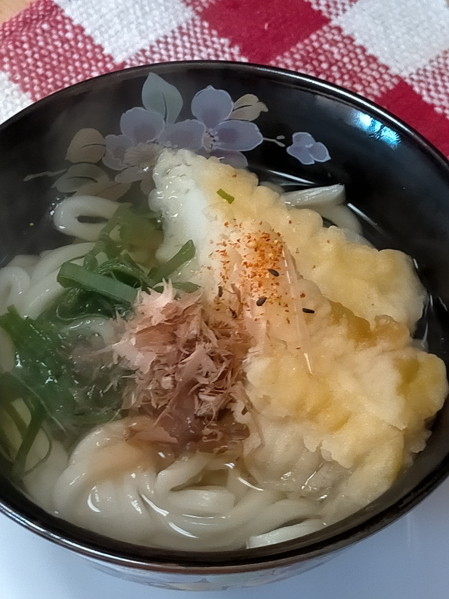 お惣菜・いか天で～♪ネギとおかかの天ぷらうどん☆