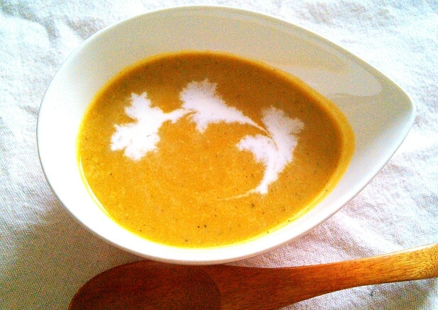 かぼちゃの煮物で♪めちゃ簡単さっぱり南瓜スープ♡