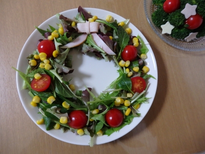 サラダでクリスマスリース♪
すてきなレシピありがとうございました！食卓が華やかになりました。