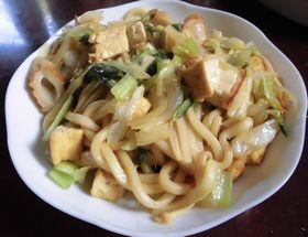 味ぽんでうどん炒め
