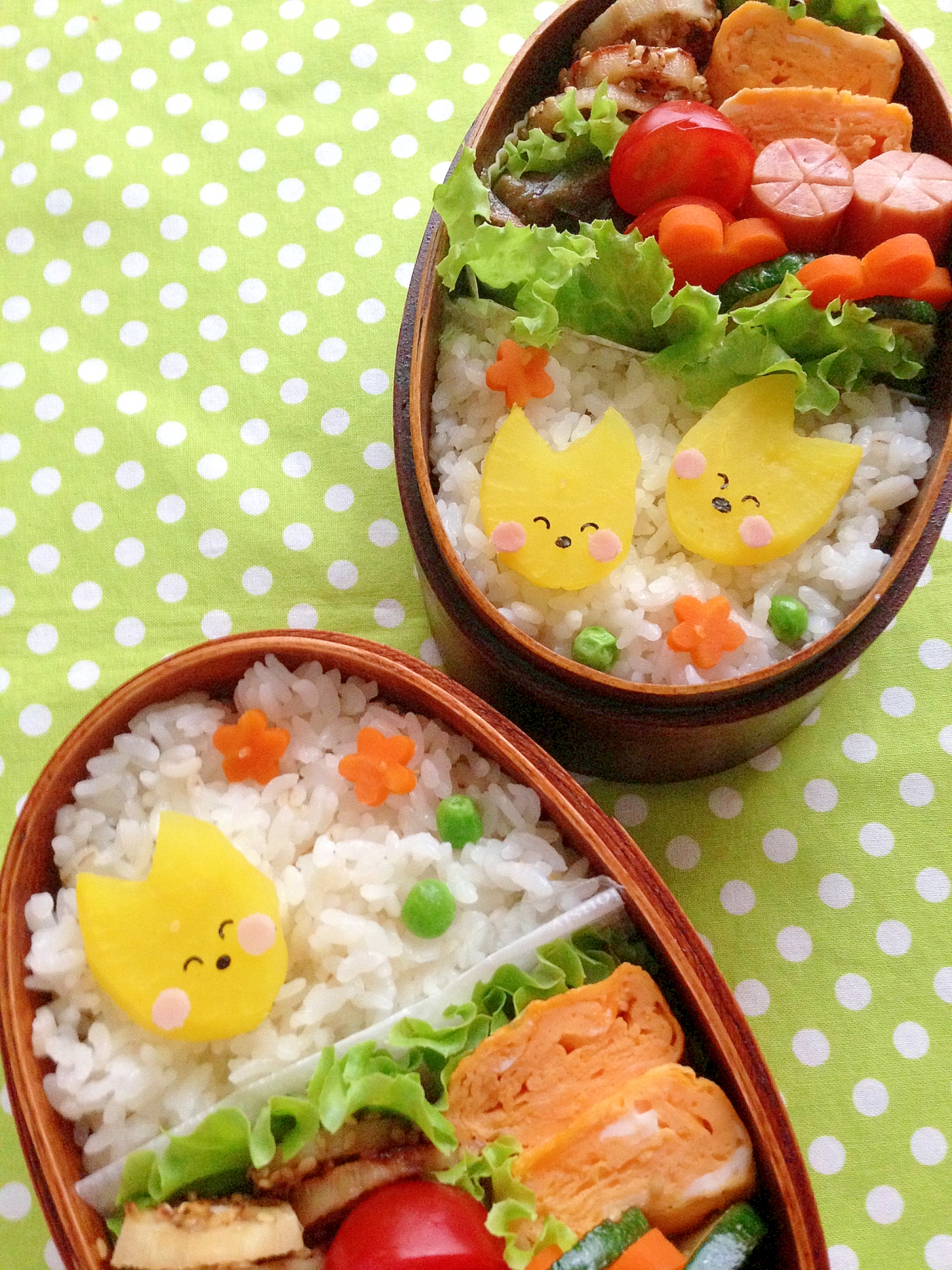 簡単キャラ弁☆お新香キツネくん♪