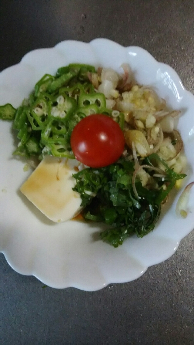 夏野菜載せ冷や奴