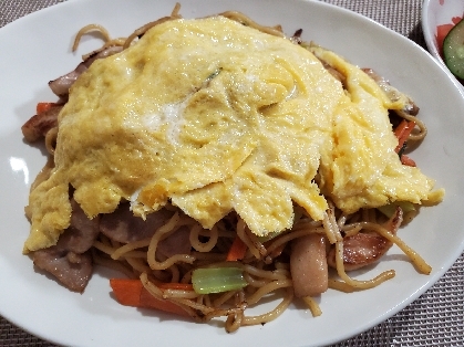 ひき肉の焼きそば