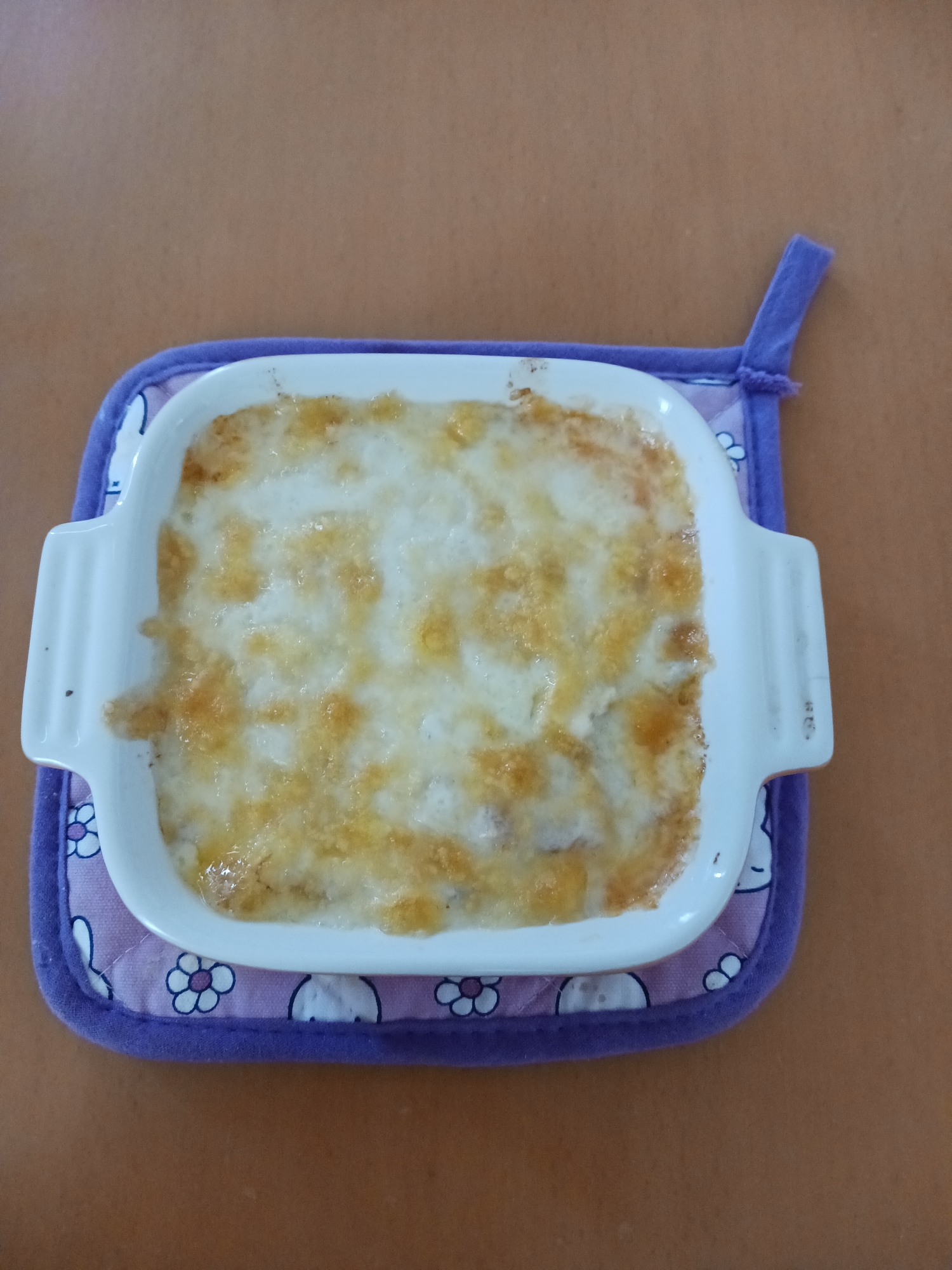 ブロッコリーの茎で！ケチャップ豆腐グラタン