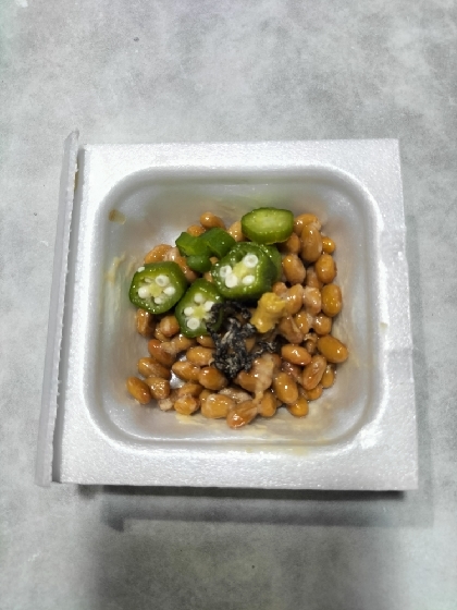オクラ昆布♪からし納豆