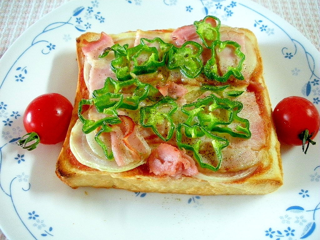 【お手伝いレシピ】☆食パンでピザ風トースト☆