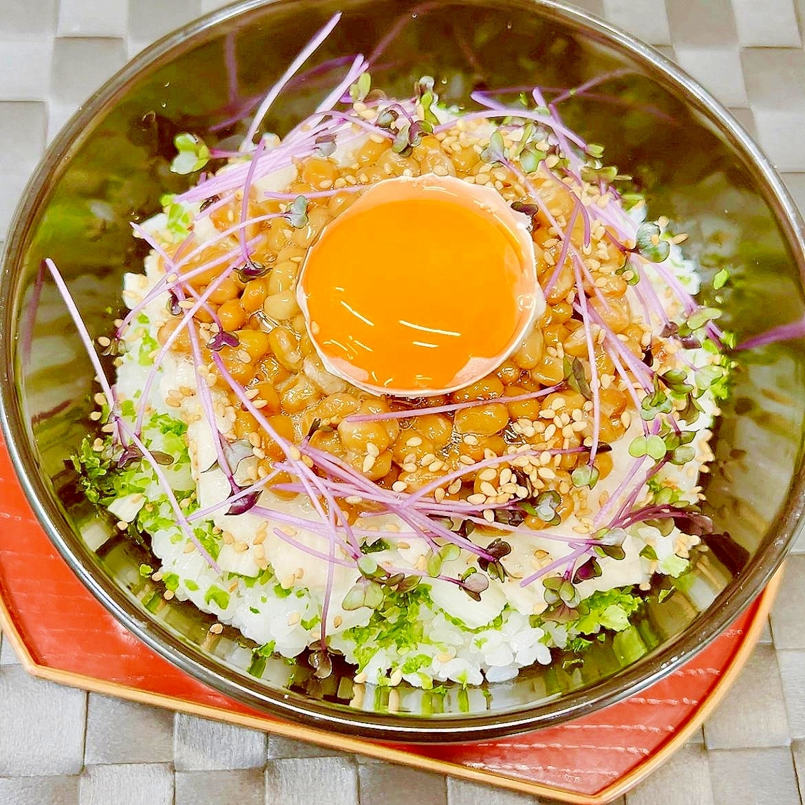 節約！スタミナ満足！納豆とろたま丼