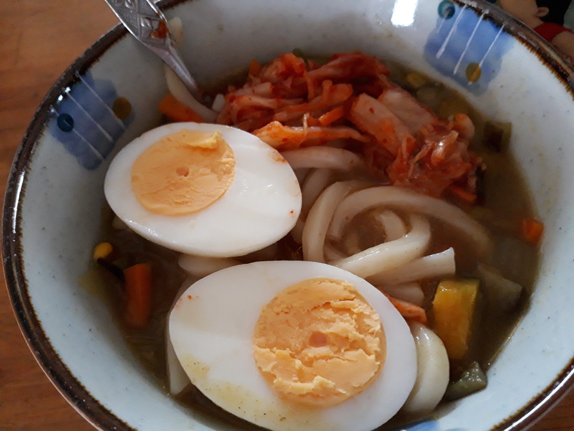 残ったカレーで⭐カレーキムチうどん♪