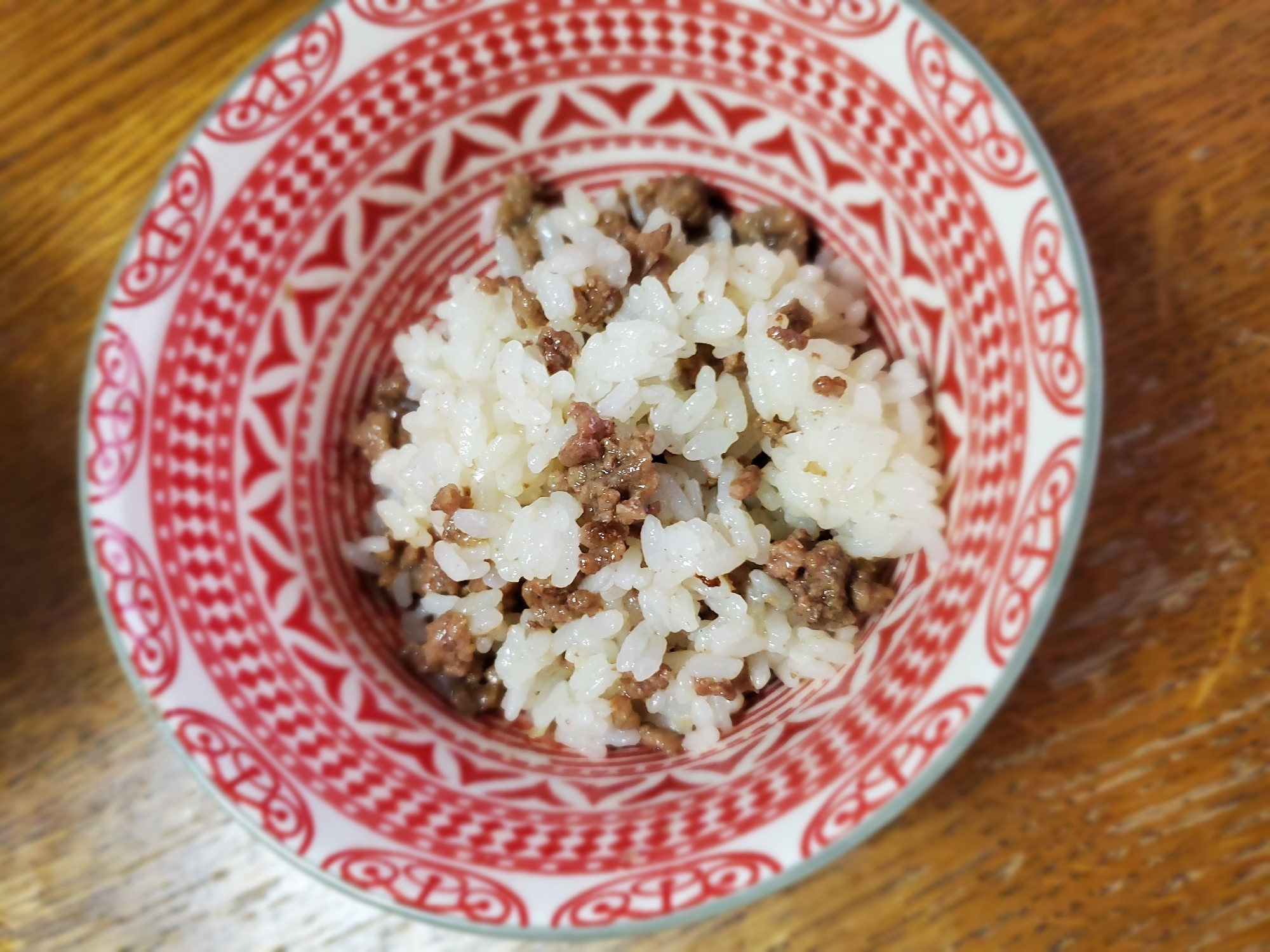 合挽きミンチの混ぜご飯