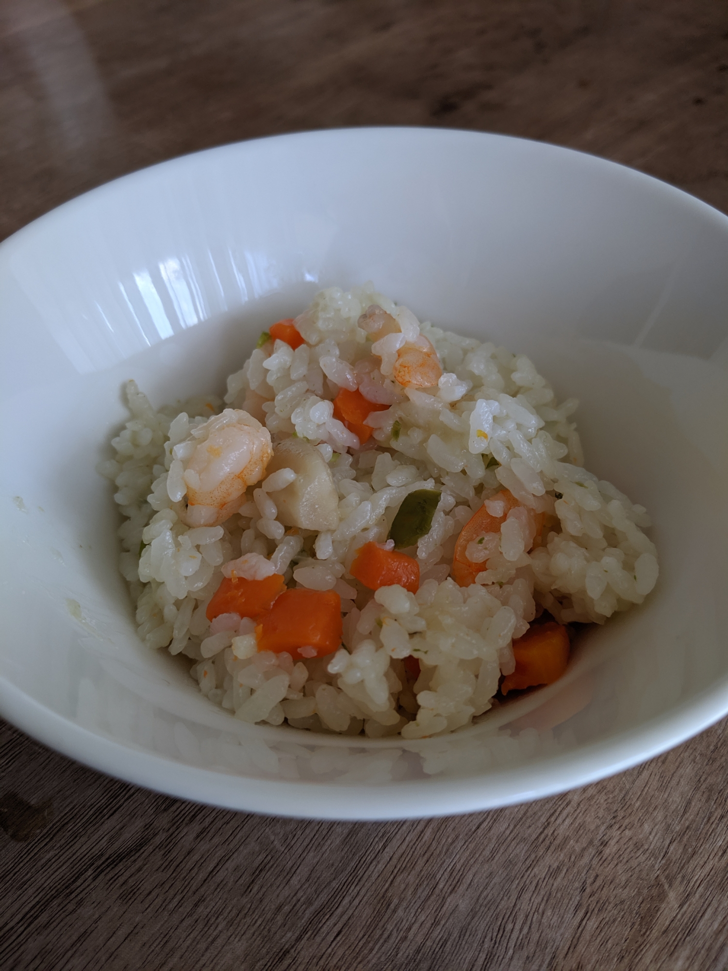 一緒に食べる幼児食 炊飯器で海老ピラフ 冷凍保存可