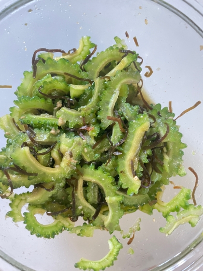 【つくおき】ゴーヤと塩昆布あえ