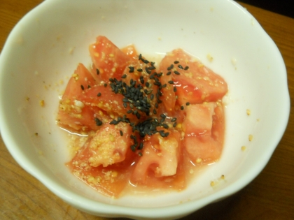 いよいよ五輪始まったね♪nyanちゃんのがんばれ日本レシピ拝見したよすごいわ～☆
日本の赤にちなんでトマト料理を作ってみたわ～冷たくて美味しい❤めざせ金メダル！