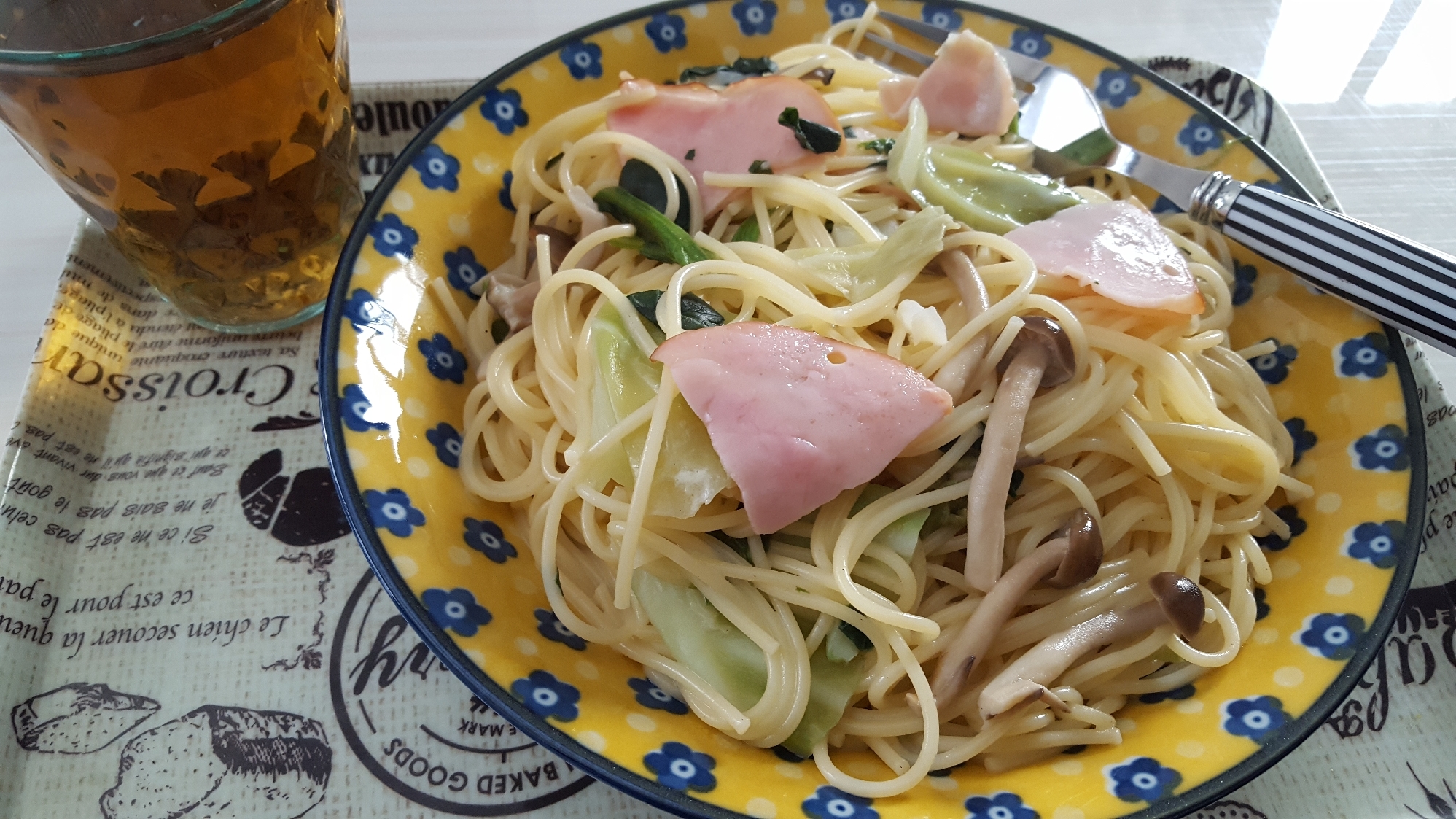 家にあるもので！クリーム風パスタ！