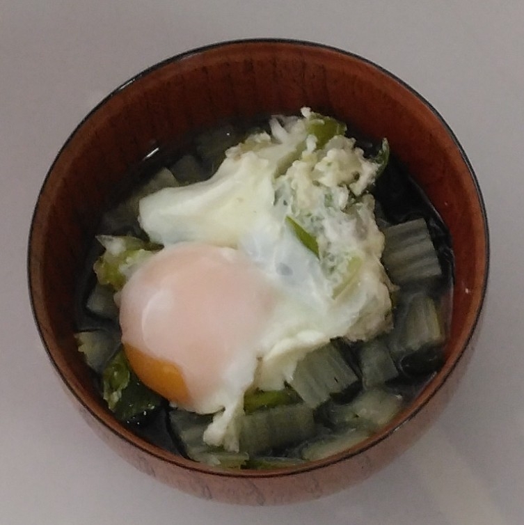 卵ドボン‼️✨落とし卵のお味噌汁✨
