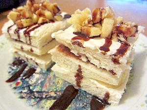 食パンで♪なんちゃってチョコバナナケーキ