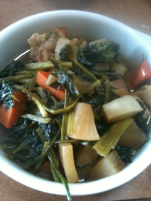 小松菜と大根の煮物
