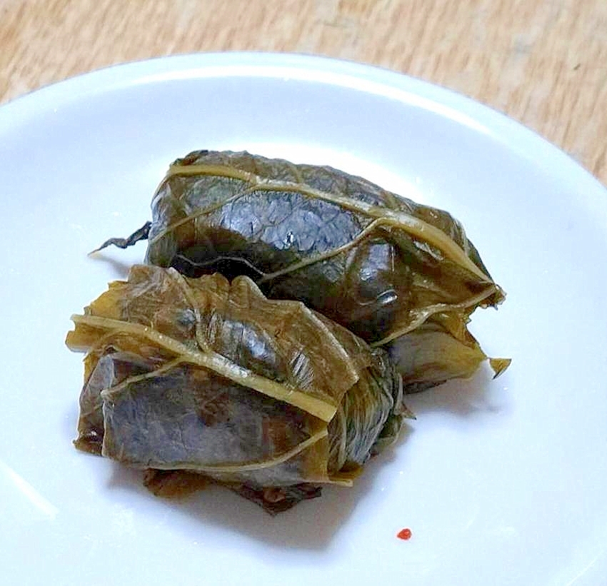 野沢菜でめはり寿司風