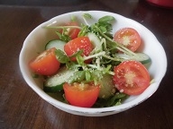 きゅうりとトマトと豆苗のサラダ