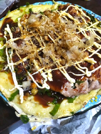 ネギをたっぷり入れて作りました！
はじめてのねぎ焼きでしたが、やみつきになりそうなくらい美味しかったです！
また作ります♪