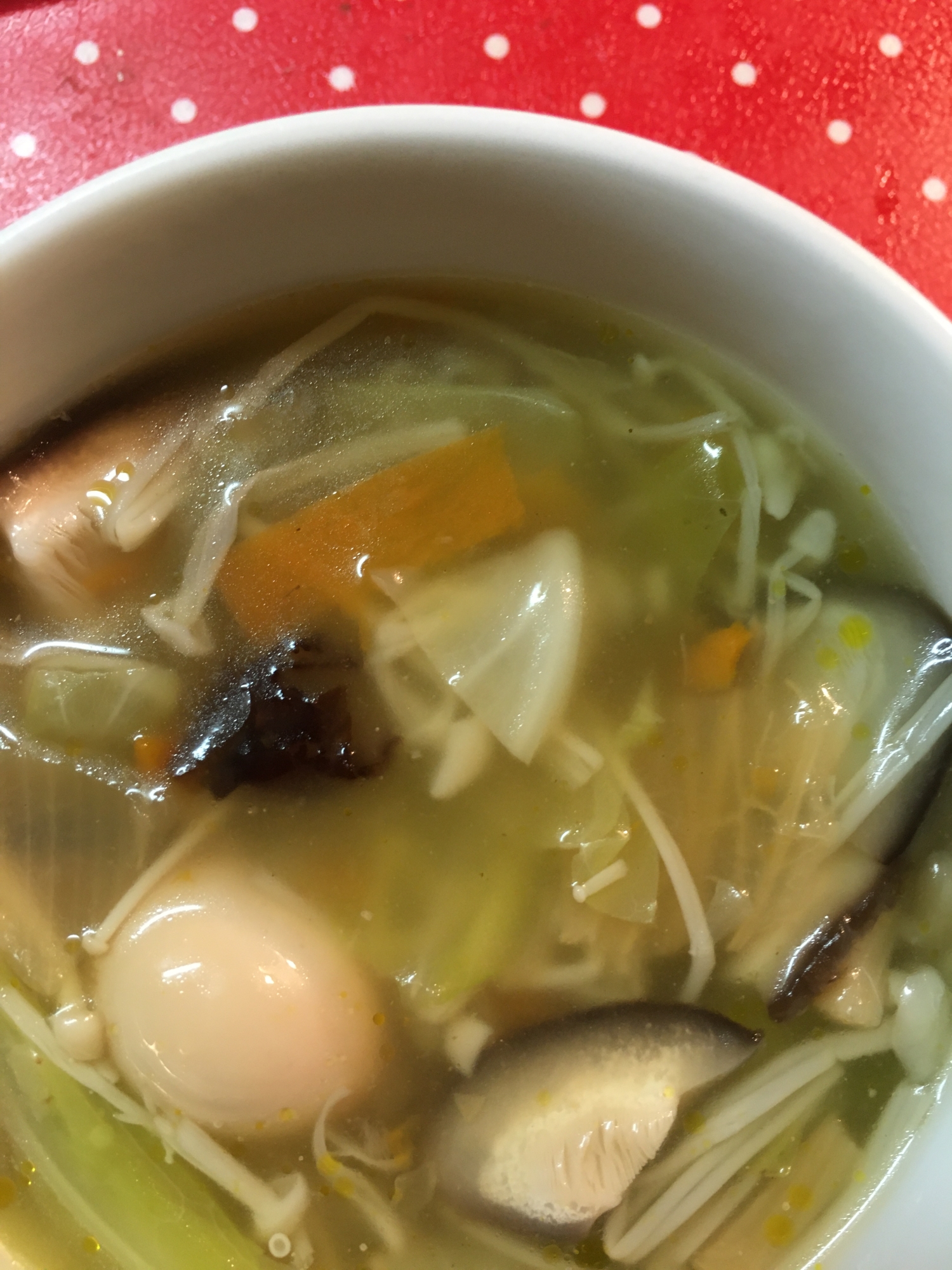 中華丼の素でお野菜スープ