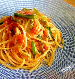 九条ねぎのトマトソーススパゲティ