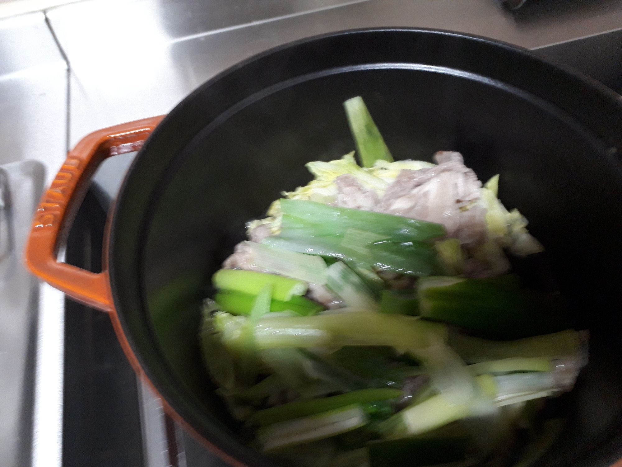 STAUBですき焼き風♪蒸し鍋