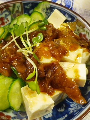 豆腐きゅうりの梅おかかサラダ