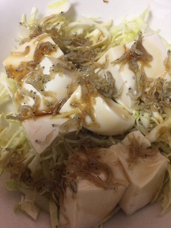 カリカリしらすの豆腐サラダ