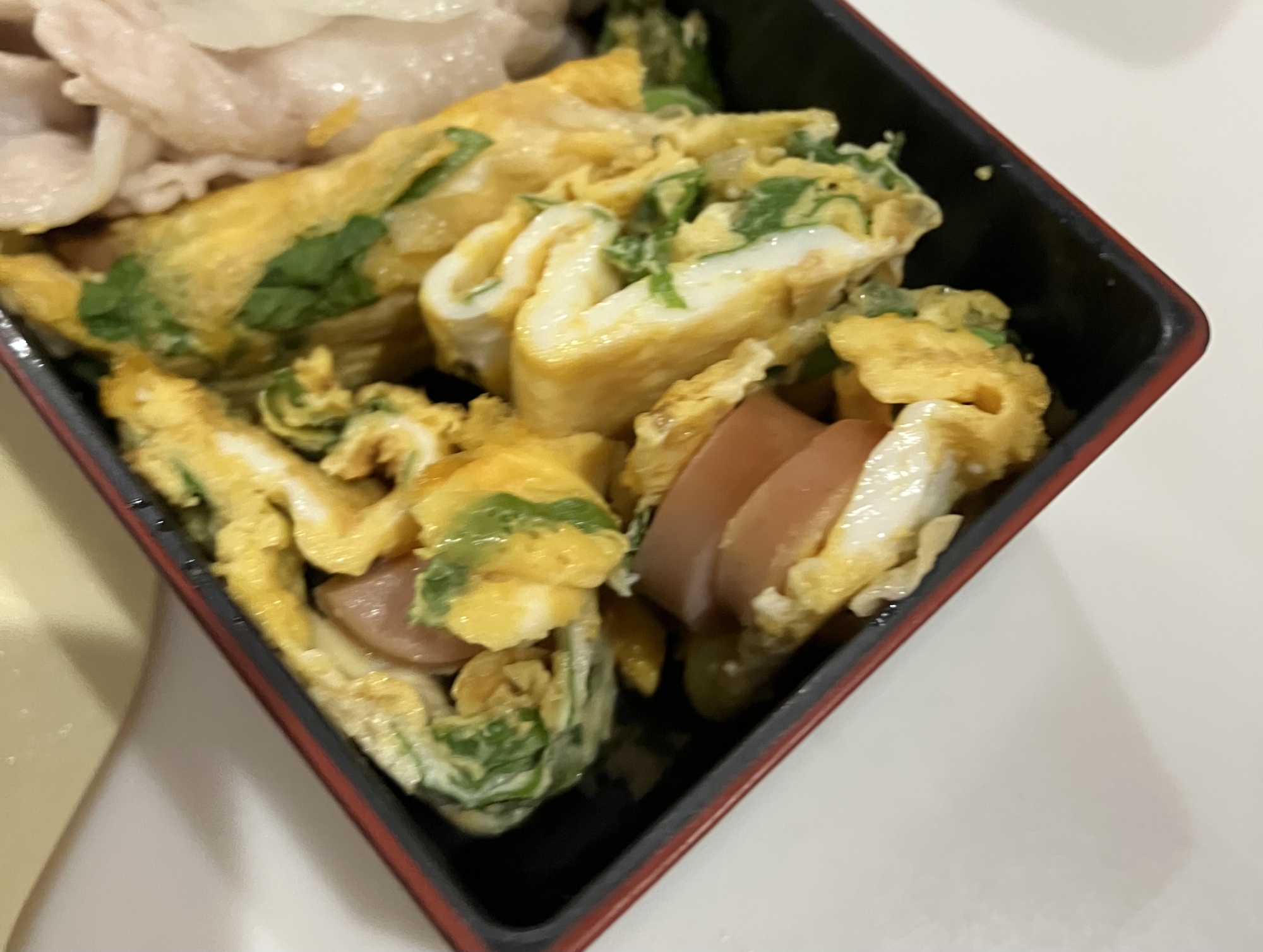 ウインナーとねぎの卵焼き