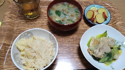 鶏胸肉とチンゲン菜のとろっと鶏ガラ醤油炒め♡