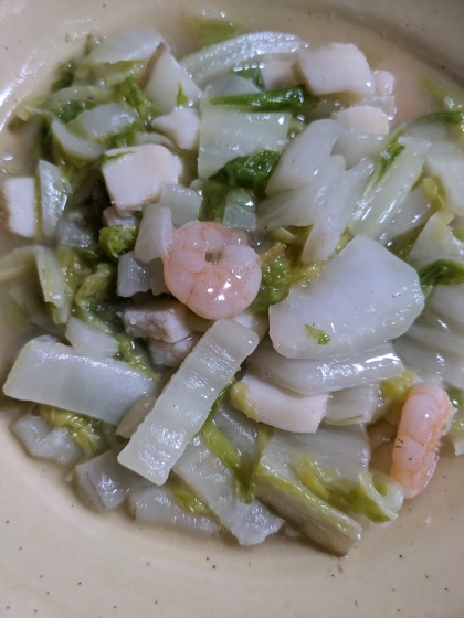 冷凍のシーフードミックスで！白菜の海鮮中華煮♪