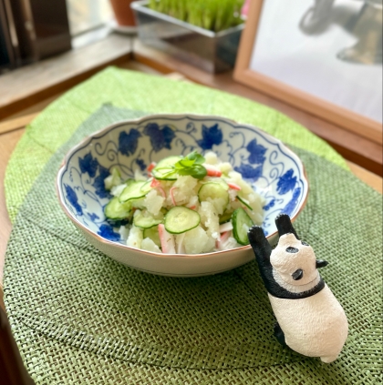 なめらか❤カニカマとキュウリで簡単ポテトサラダ♪