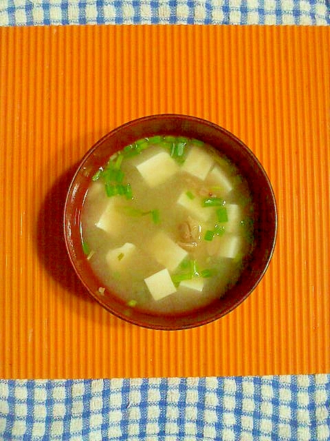 納豆と豆腐の味噌汁♪