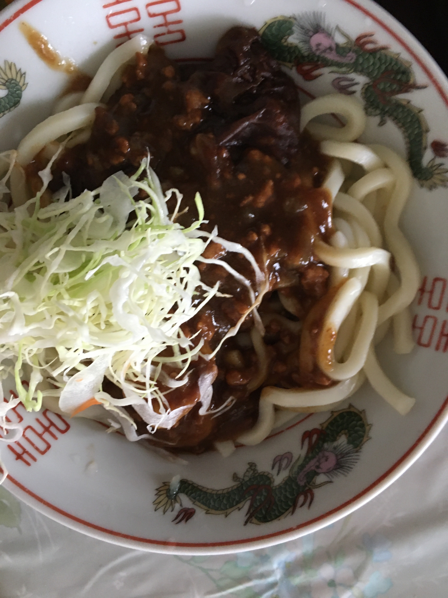 肉みそ、ジャージャーうどん