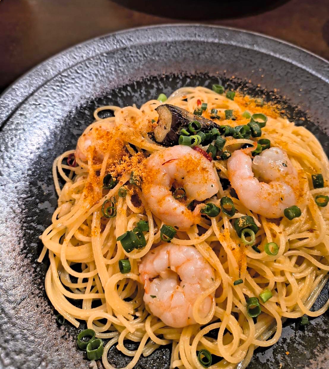 夏だ！にんにくだ！海老と茄子のペペロンチーノ