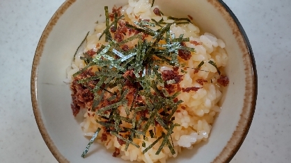 三島のかつおふりかけ入り♪ダブルおかか卵かけご飯