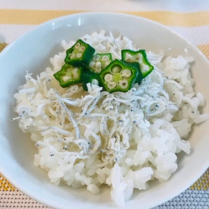 オクラしらすカニカマ丼